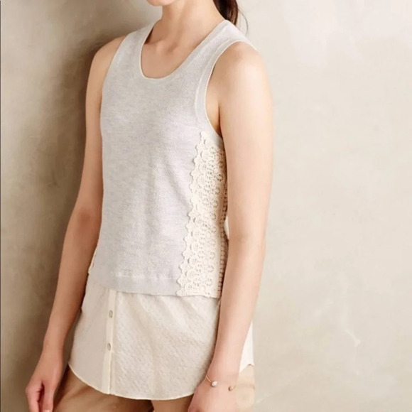 MOTH Anthropologie Light Blue Montage Layered Sweater Size Small EUC - Picture 1 of 5